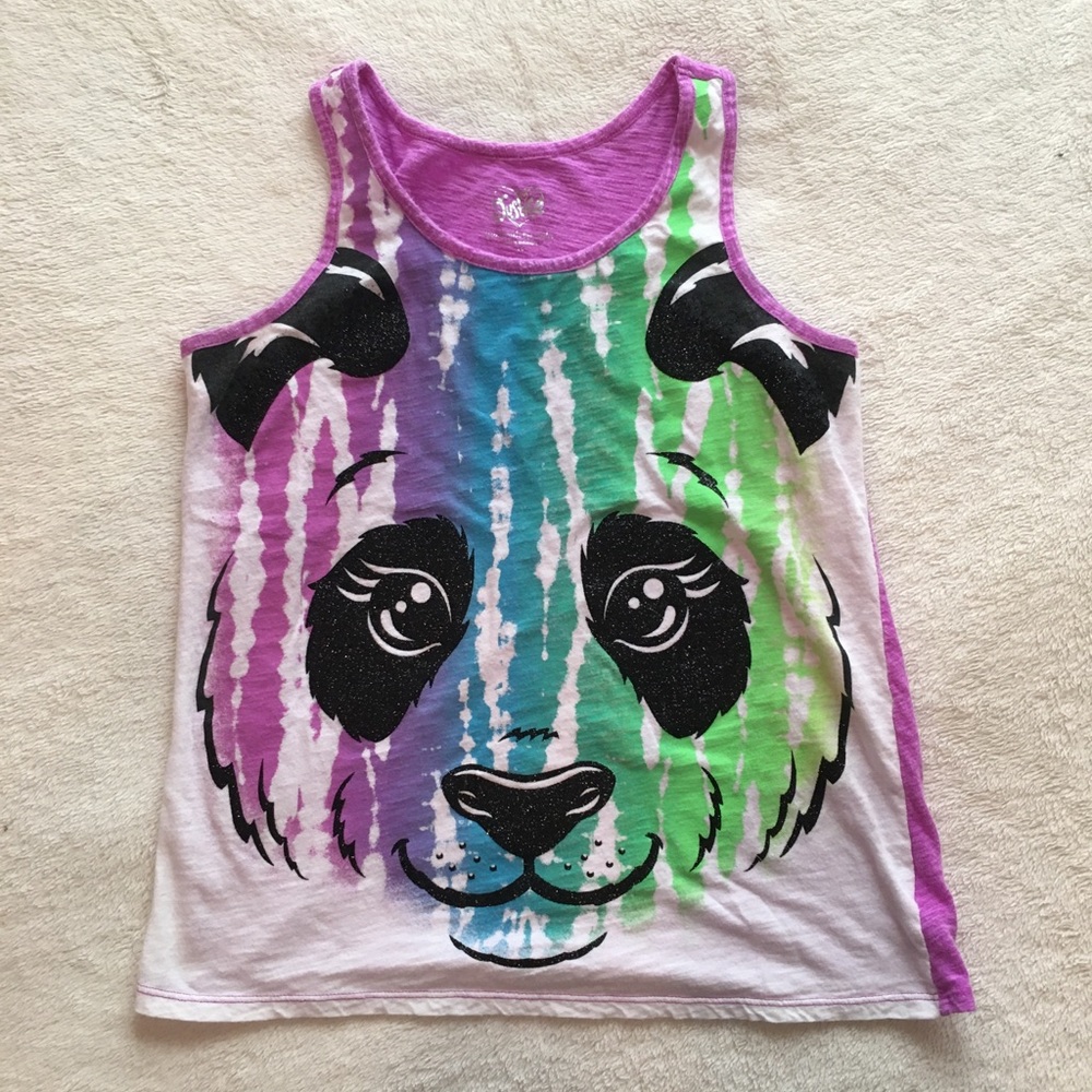 Justice girls sparkly panda tanktop